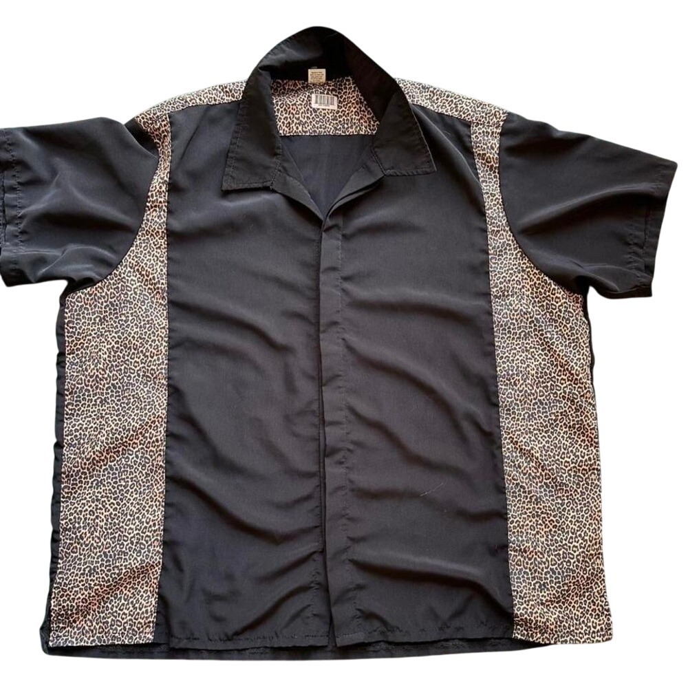 Leopard print button up shirt Size‎ 5XL